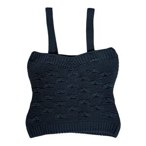 Savida Black Bow Knit Tank Top